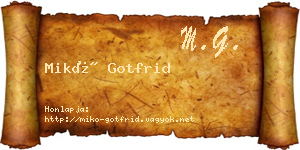 Mikó Gotfrid névjegykártya